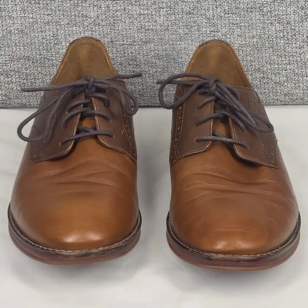 JOHNSTON & MURPHY CLASSIC BOY’S BROWN GENUINE LEATHER DRESS SHOES – SIZE 5M YTH